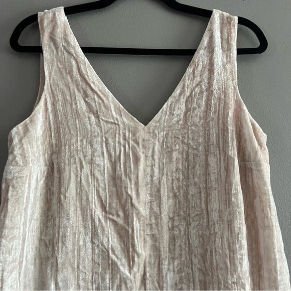 Loft Crushed Velvet Blush Swing Dress Size 6 - Picture 5 of 12